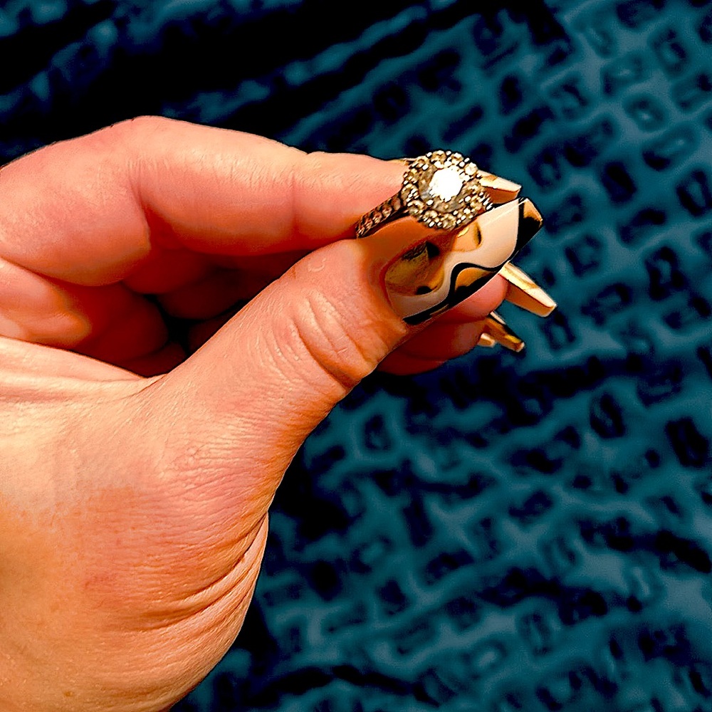 Stirling silver ring with diamonds